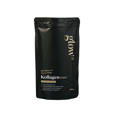 Glow25 Kollagen Plus Men - Premium Hydrolysat mit Vitamin C, Zink und Biotin 450g 0.45 kg Image