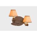 Steel Partners Fish Timber 2-Light Wall Sconce Paper, Leather in Brown | 13.5 H x 16 W x 16 D in | Wayfair 4535-AB-OKLW