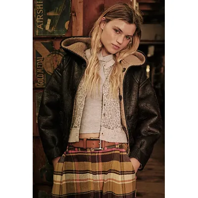 Apres Cozy Reversible Jacket by We The Free at Free People in Brown Beige Combo, Size: XL