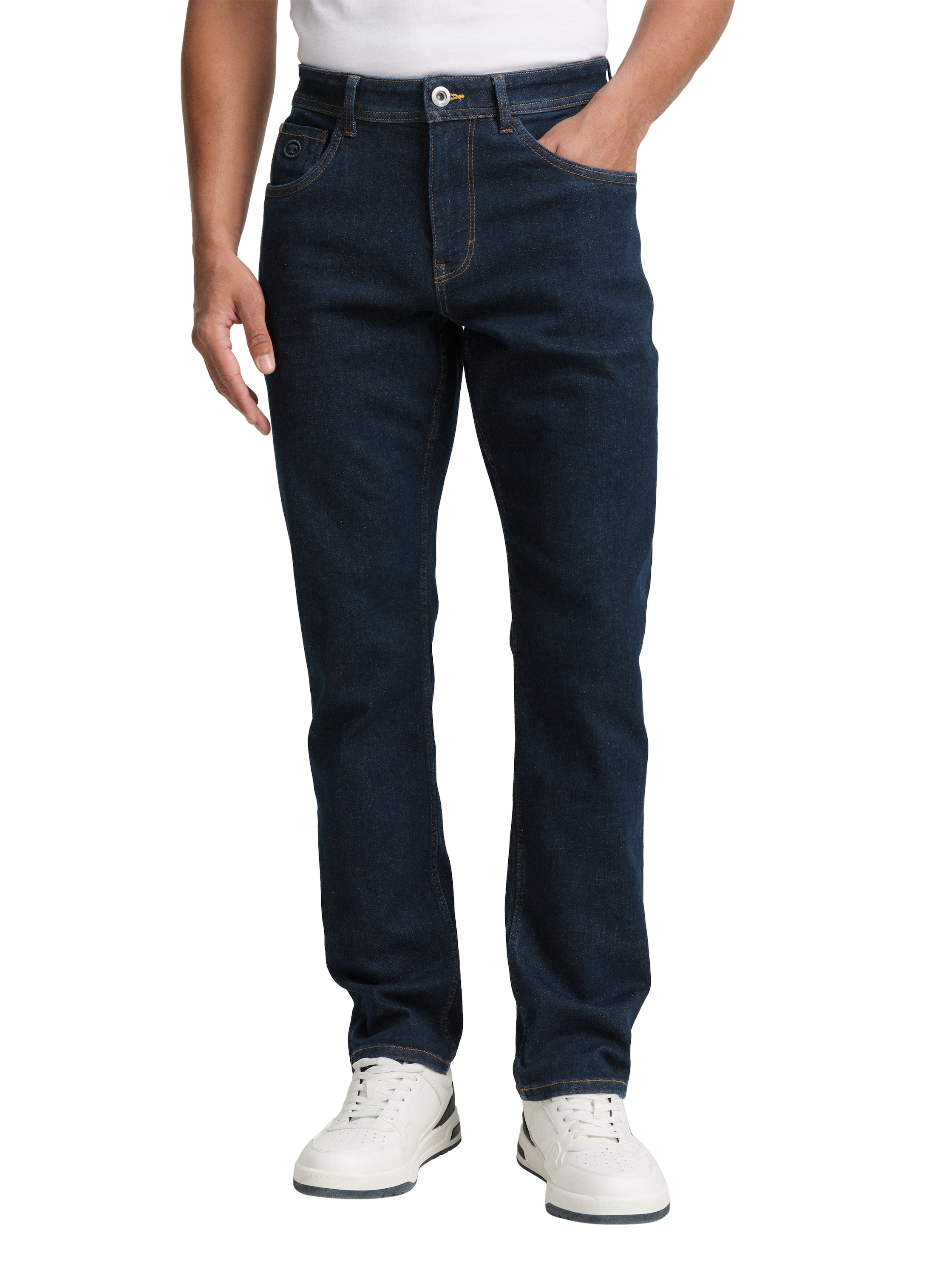 Slim-fit-Jeans TOM TAILOR, Herren, Gr. 33, Länge 30, blau (rinsed blau denim30), Denim/Jeans, Obermaterial: 92% Baumwolle, 6% Polyester, 2% Elasthan, unifarben, slim fit knöchellang, Jeans Slim-fit-Jeans, im Five-Pocket Style