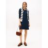Strickkleid TOMMY HILFIGER "SOFT WOOL HALF SL F&F POLO DRESS", Damen, Gr. L (40), N-Gr, blau (schwarz night navy), Feinstrick, Obermaterial: 100% Wolle, unifarben, casual, kurz, Kurzarm, Kleider, aus reiner Wolle
