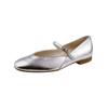 Riemchenballerina PAUL GREEN "Paul Green Ballerinas Leder", Damen, Gr. 37, silber (metallic silber), Leder, casual, Schuhe