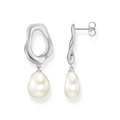 Paar Ohrstecker THOMAS SABO "Natural Beauty Ohrringe mit Perlen,Bold Elegance,H2322-082-14,-430-14", bunt (silberfarben, weiß), Ohrringe, Damen, Silber 925 (Sterlingsilber)-Perlen, Silber 925 (Sterlingsilber), Perlen, mit Süßwasserzuchtperle Image