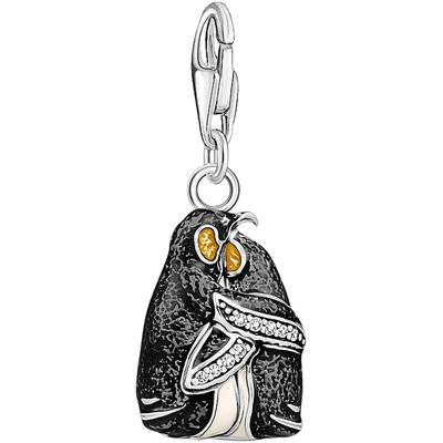 Charm-Einhänger THOMAS SABO "Pinguine, 1909-691-7", braun (silberfarben, schwarz, braun, weiß, weiß), Charms, Damen, Silber 925 (Sterlingsilber), mit Zirkonia (synth.) Image