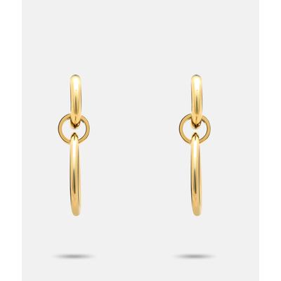 Paar Creolen LIEBESKIND BERLIN "Schmuck Geschenk Edelstahl Ohrringe The D-Link Statement", gold (gelbgoldfarben), Ohrringe, Damen, Edelstahl Image