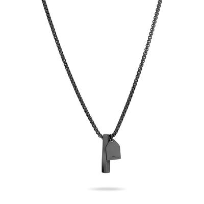 Kette mit Anhänger FYNCH-HATTON "Schmuck Geschenk Edelstahl Halskette The Twist", schwarz, Halsketten, Herren, Edelstahl, L: 60cm B: 4mm, B:4mm Image