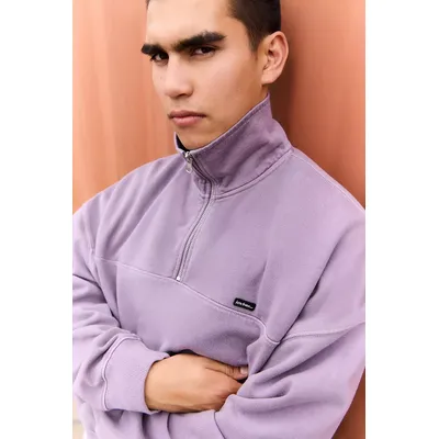 iets frans. Purple Silas Mock Neck Sweatshirt - Purple XS at Urban Outfitters