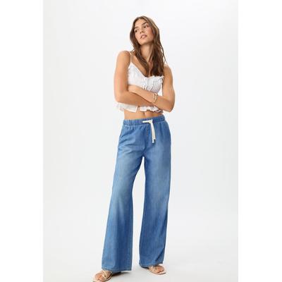 Stradivarius D35 Loose-fitting drawstring jeans MEDIUM BLUE DENIM L