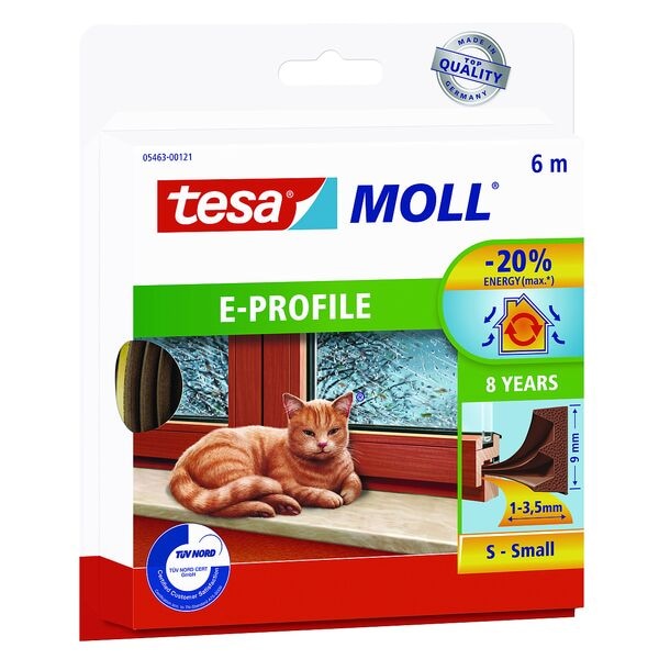 tesa Fenster-Dichtungsband »tesamoll® E-Profil« 9.0 mm/6.0 m braun