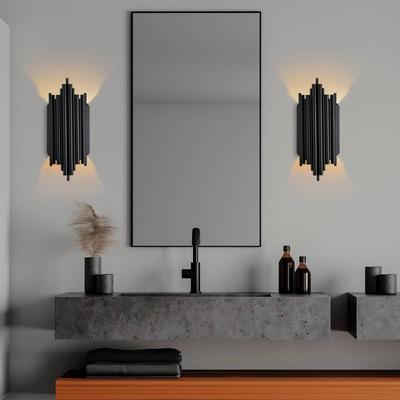 Wandlampe Reis Opviq, dimmbar, schwarz, für Wohn- / Esszimmer, Metall, Wandleuchte, Wandlampe Innen Image