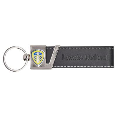 Schlüsselanhänger mit emailliertem Leeds United Lederwappen Image