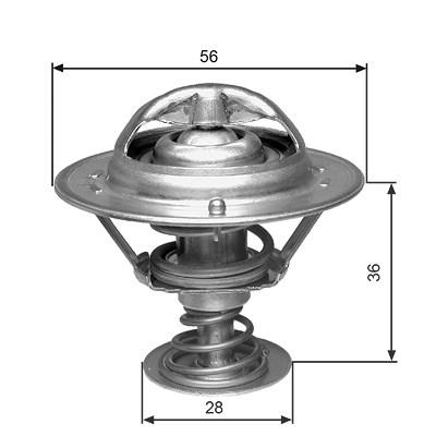 Gates Thermostat, Kühlmittel [Hersteller-Nr. TH31482G1] für Citroën, Lexus, Mitsubishi, Peugeot, Toyota Image