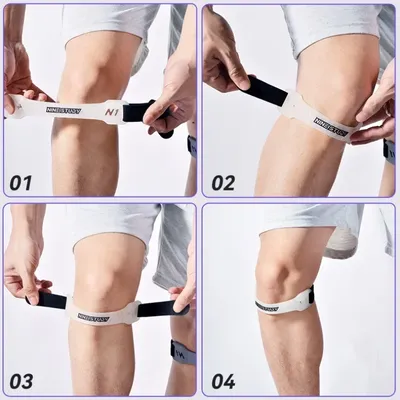 1pc Patella Support Strap with Cushion - Knee Pain Relief for Basketball Running Sports - Adjustable Fitness Knee Pad Protector