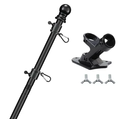 Flag Pole,6FT Canada Flagpole Mounting Bracket for House Porch & Outdoor Use,Wall Mount Flag Pole Kit
