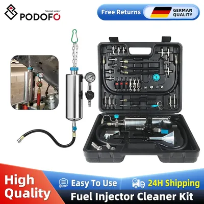 Podofo Petrol Car Injector Cleaner Kit Auto Fuel Injector Nozzle Flushing For Petrol Throttle Tools Car Injection Cleaning Tool