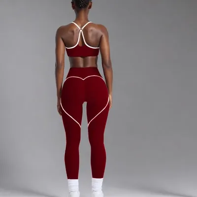 Women's Yoga Set -High Waist Butt-Lifting Slim Workout Outfit,Backless Sports Bra&Compression Leggings for Yoga, Gym