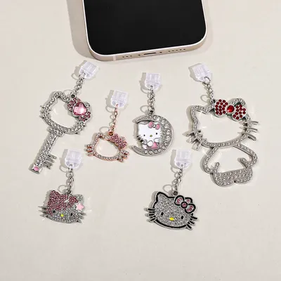 HelloKitty metal phone dust plug, Apple, Type-c， Ideal choice for mobile phone care and maintenance, mobile phone accessories |