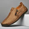 Handgemachte Leder Männer Schuhe Casual Slip Auf Loafers Atmungsaktive Leder Schuhe Männer Wohnungen Heißer Verkauf Mokassins Werkzeug Schuhe Plus Größe