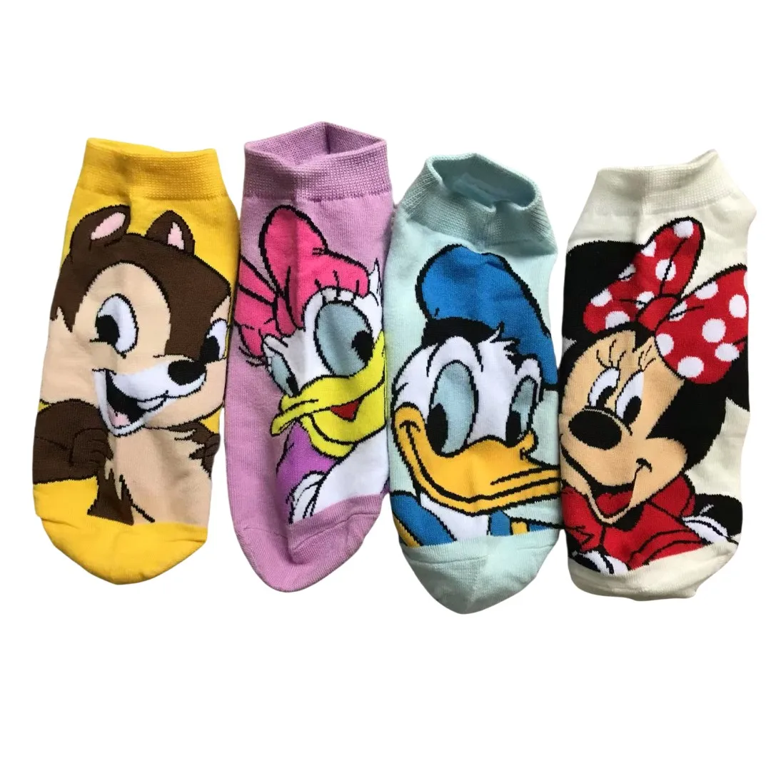 Disney Cartoon Bootssocken für Teenager, helle Farbe, Sommersocken, Größe 22–24 cm, geeignet für 10–15 Jahre
