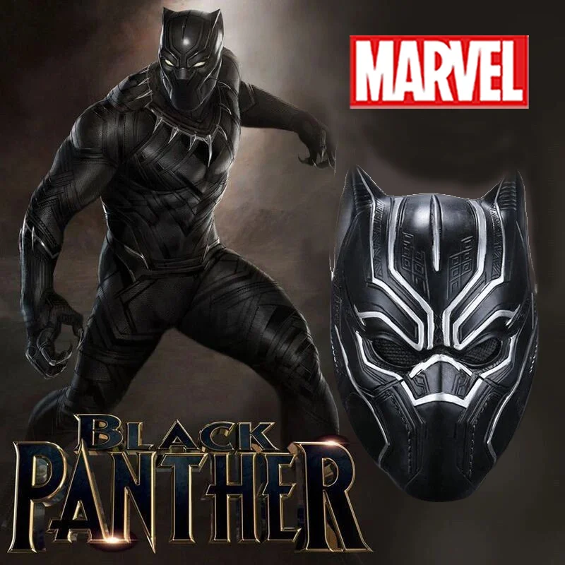 Marvel Black Panther Maske Superheld Männer Frau Cosplay Latex Kopfbedeckung Halloween Rollenspiel Kostüm Requisiten Latex Realistische Maske Image