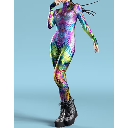 Gemusterte Zentai-Anzüge Cosplay Kostüm Bodysuit Drucken Karnevalskostüm Ganzkörperanzug Herren Damen Jungen Sexy Kostüm Halloween Kostüm für Leistung Party Maskerade Kinder Erwachsene