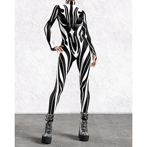 Gemusterte Zentai-Anzüge Cosplay Kostüm Bodysuit Drucken Karnevalskostüm Ganzkörperanzug Herren Damen Sexy Kostüm Halloween Kostüm für Leistung Party Maskerade Erwachsene