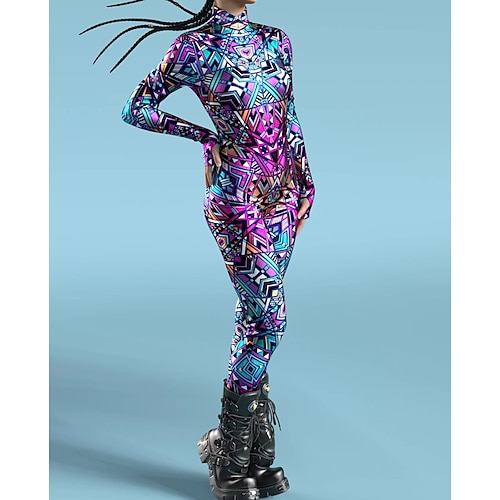 Gemusterte Zentai-Anzüge Cosplay Kostüm Bodysuit Drucken Karnevalskostüm Ganzkörperanzug Herren Damen Jungen Sexy Kostüm Halloween Kostüm für Leistung Party Maskerade Kinder Erwachsene Image