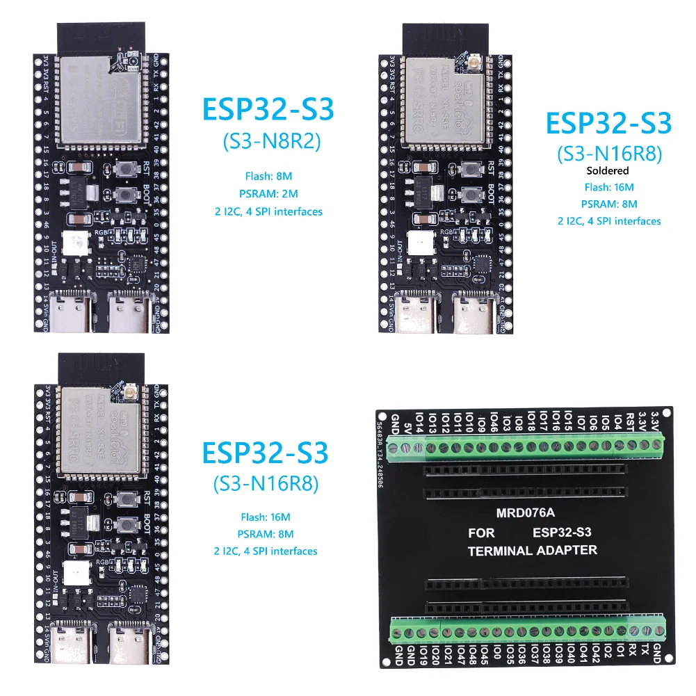 ESP32-S3 S3-N8R2 S3-N16R8 S3-N16R8 Dual Typ-C Entwicklungsboard 4Pin 2,4G Wifi Modul für Arduino Image