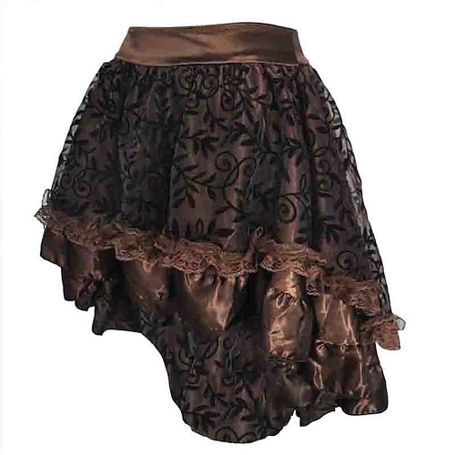 Retro Vintage Punk Gothic Steampunk Rock Gothic Mädchen Gerüscht Kostüm Damen Fantasie Steampunk Maskerade Alltagstauglich Erwachsene Rock Image