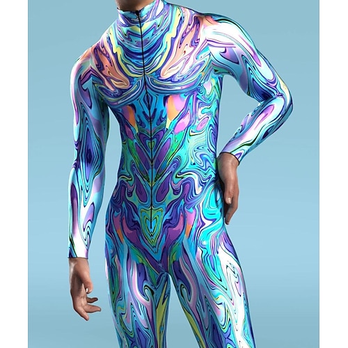 Gemusterte Zentai-Anzüge Cosplay Kostüm Bodysuit Drucken Karnevalskostüm Ganzkörperanzug Herren Damen Jungen Sexy Kostüm Halloween Kostüm für Leistung Party Maskerade Kinder Erwachsene Image