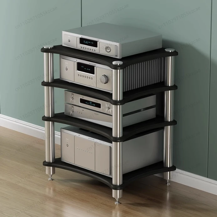 Komplettes Set HiFi Rack Verstärker Audio Racks Schrank Ausrüstung Rahmen Regal Stoßdämpfer Isolator Füße Spikes Unterstützung