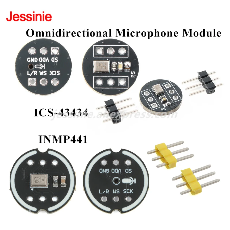 1-10PCS Ultra Small ICS-43434 INMP441 Omnidirektionales Mikrofonmodul I2S MEMS Hochpräzise 24-Bit-Niedrigleistung für ESP32 Image