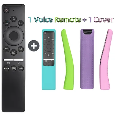Replacement Voice Remote for All Samsung Smart Curved Frame QLED LED LCD 8K 4K TVs with Voice Function, Standing Silicone Cover