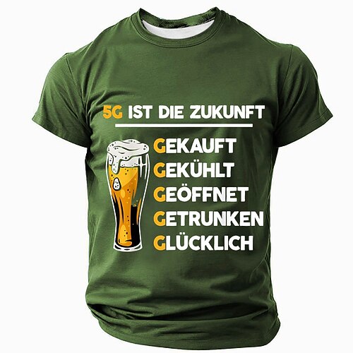 Herren T-Shirt mit kurzem Ärmel - Lustiges deutsches Bier '5G ist die Zukunft' Wortspiel für Hobbys Lifestyle Image