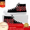 A-AC Rock Band D-DC High Top Sneakers Herren Damen Teenager Canvas Hochwertiger Sneaker Casual Paar Schuhe Maßgeschneiderter Schuh Weiß