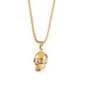 Herren-Halloween-Halskette mit Totenkopf-Anhänger – Gothic-Metalllegierung mit 3D-Totenkopf an kubanischer Kette, poliertes Gold/Silber/Schwarz, verstellbarer Verschluss – Biker-Punk-Stil für Kostümpartys, Cosplay und Ausgehen