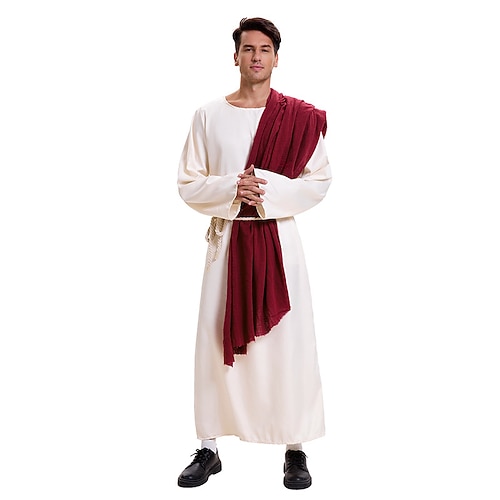 Jesus Karneval Cosplay Kostüm Erwachsene Herren Weihnachten Karneval Leistung Party Halloween Einfaches Karnevalskostüm Verkleiden Image