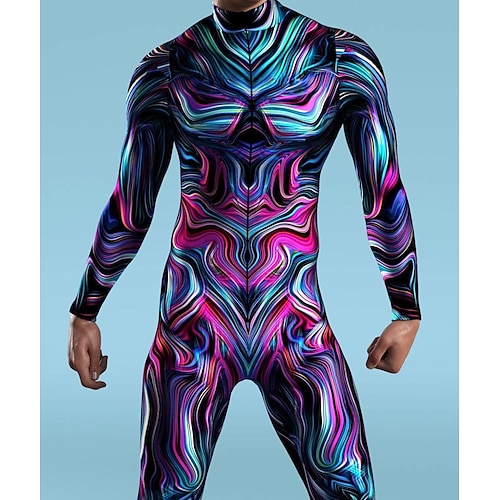 Gemusterte Zentai-Anzüge Cosplay Kostüm Bodysuit Drucken Karnevalskostüm Ganzkörperanzug Herren Damen Jungen Sexy Kostüm Halloween Kostüm für Leistung Party Maskerade Kinder Erwachsene Image