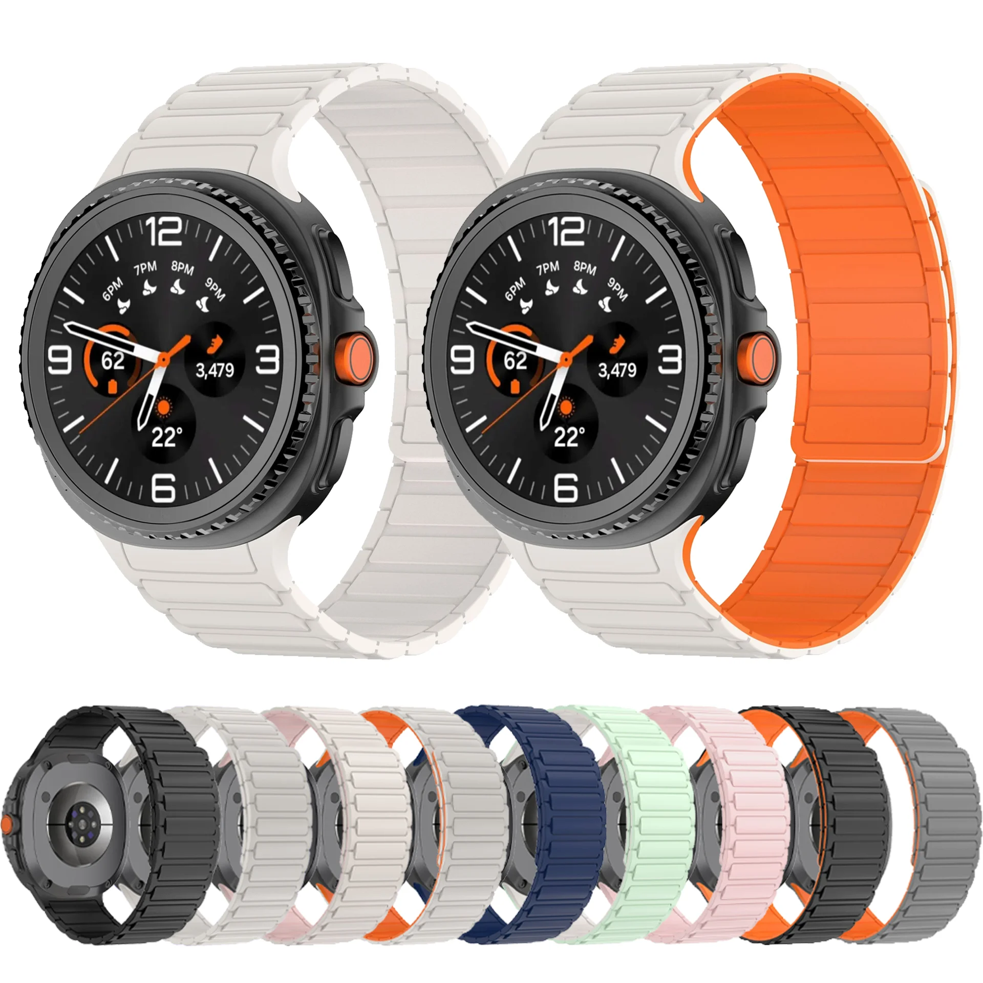 Magnetisches Silikonarmband für Samsung Galaxy Watch 8/8 Classic 46 mm, austauschbares Originalarmband für Galaxy Watch 8 44 40 mm Band Image