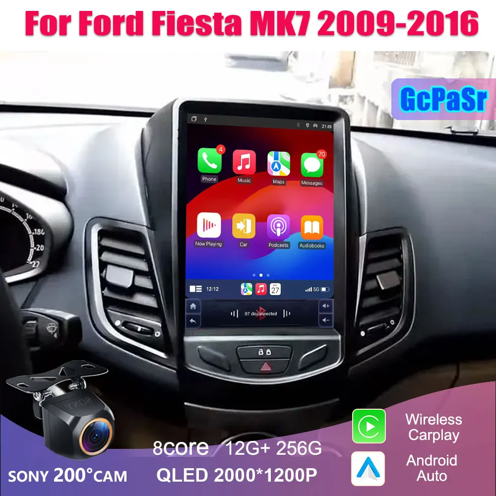 9,7 Zoll Für Ford Fiesta MK7 2009-2016 Android Auto Radio Multimedia Player Umkehr Bild GPS Navigator Geeignet KEINE 2din DVD