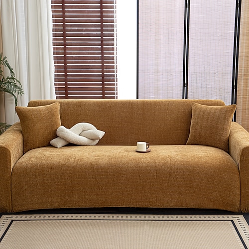 1 Stück Chenille-Sofabezug mit Fischgrätenmuster, modischer und luxuriöser Couch-Schonbezug, dekorativer Möbelschutz, rutschfest, staubdicht, kratzfest, geeignet für alle Jahreszeiten im Wohnzimmer, Schlafzimmer Image