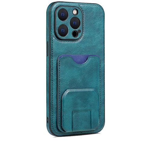 Handy Hülle Handyhüllen Für 16 15 14 Pro Max Plus 16e 13 Pro Max Rückseite Kartenfach Stoßfest Retro TPU PU-Leder Image
