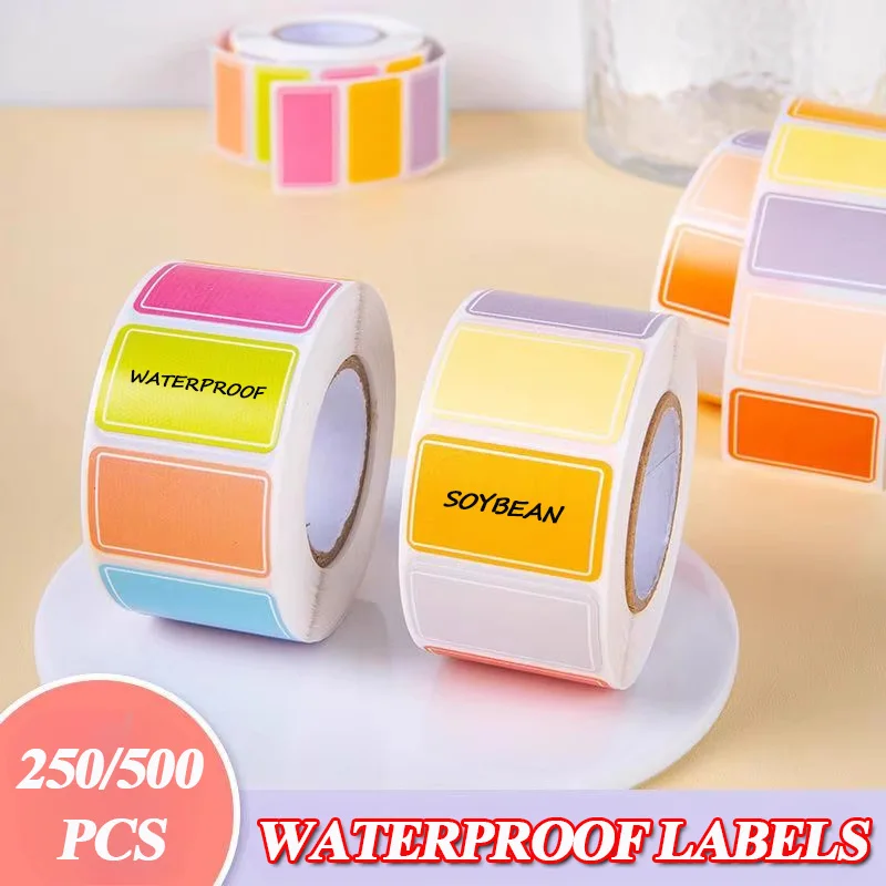 Wasserfeste farbige Etiketten, Aufkleber, farbcodierende, abnehmbare Etiketten, einfarbige Etiketten für die Klassifizierung von Bestand und Adressdateisen Image