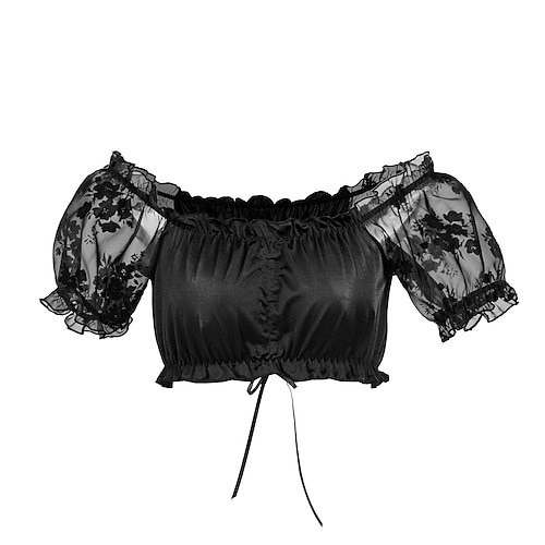 Dienstmädchen Karneval Bluse / Hemd Cosplay Spitze Erwachsene Damen Oktoberfestbier Karneval Einfaches Karnevalskostüm Verkleiden Image