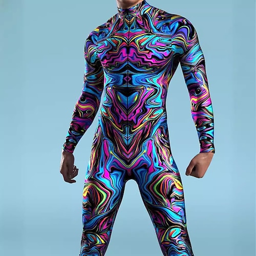 Gemusterte Zentai-Anzüge Cosplay Kostüm Bodysuit Drucken Karnevalskostüm Ganzkörperanzug Herren Damen Jungen Sexy Kostüm Halloween Kostüm für Leistung Party Maskerade Kinder Erwachsene Image