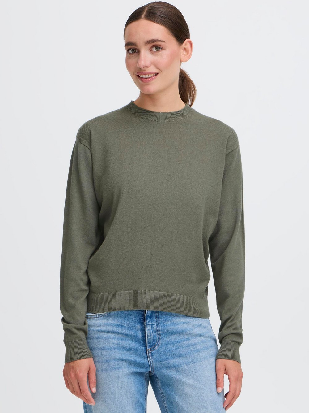 OXMO Strickpullover Damen oliv, M Image