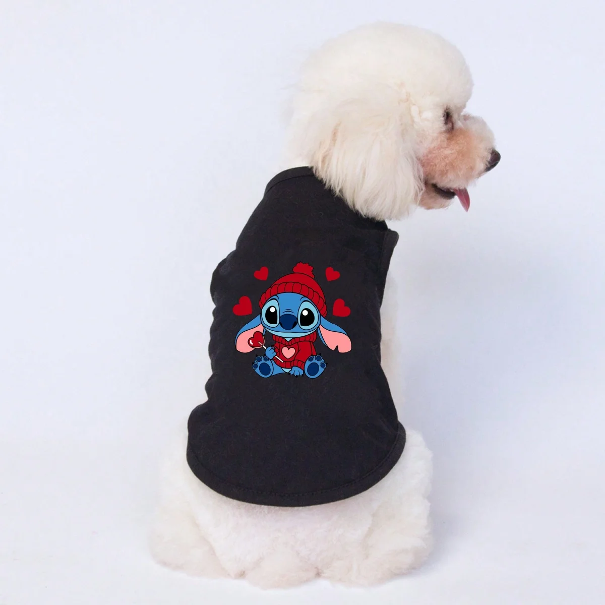 1PC Cute Stitch and Love Pet Tank Top, weiches und atmungsaktives ärmelloses Haustier-T-Shirt Image