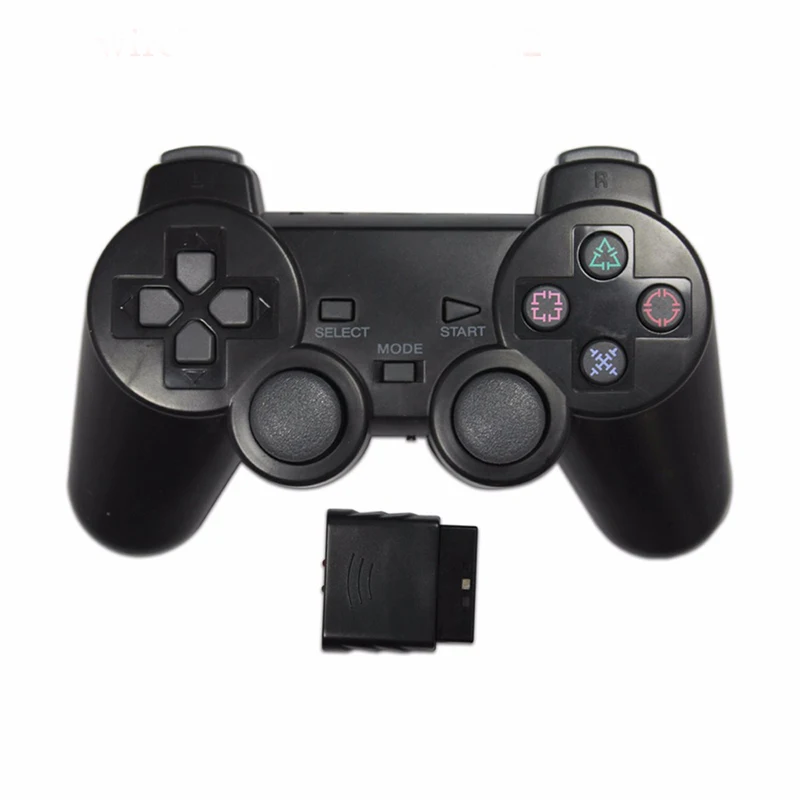 Transparent Color Game Controller For PS2 Wireless gamepad 2.4GHz Vibration Controle Gamepad compatible for Playstation 2