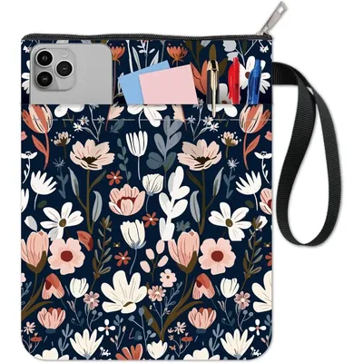 Flower Book Covers Plant Book Protector Vintage Book Sleeve for Paperbacks Washable Fabric Cloth Book Cover with Zipper