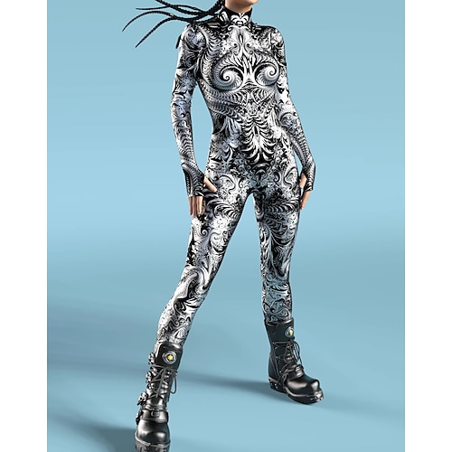 Gemusterte Zentai-Anzüge Cosplay Kostüm Bodysuit Drucken Karnevalskostüm Ganzkörperanzug Herren Damen Jungen Sexy Kostüm Halloween Kostüm für Leistung Party Maskerade Kinder Erwachsene Image